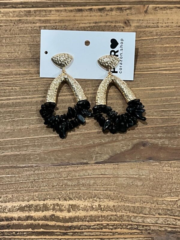 Pendientes lágrima coral negro