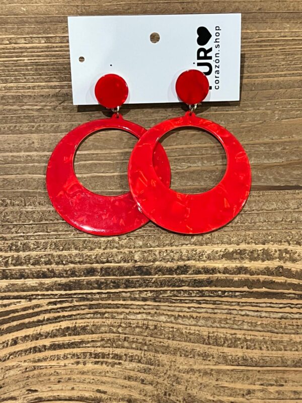 Pendientes flamenca clásico rojo